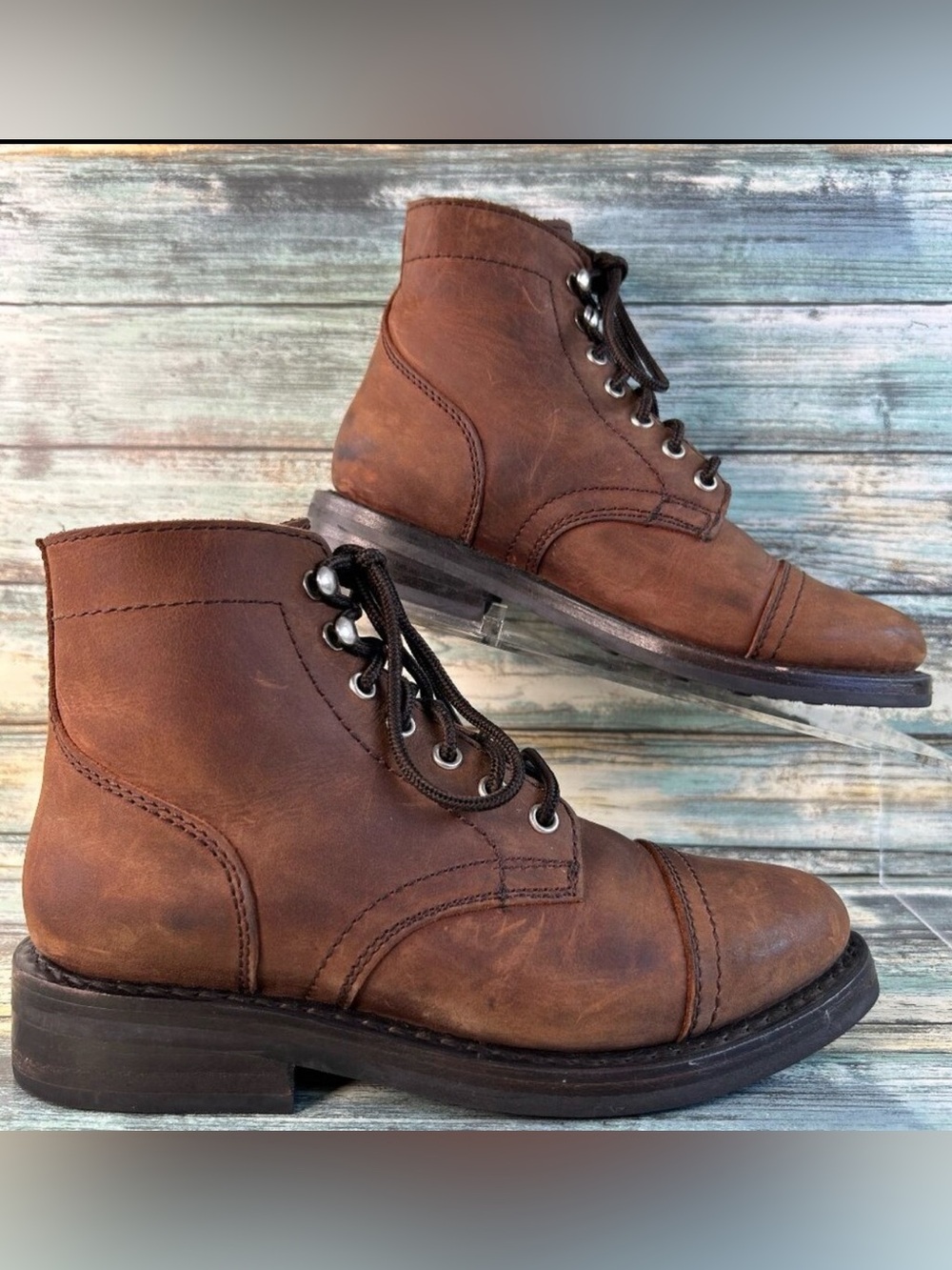 Thursday Boot Co Captain Womens Combat Boot Size 5.5 Brown Leather Ankle Lace Up